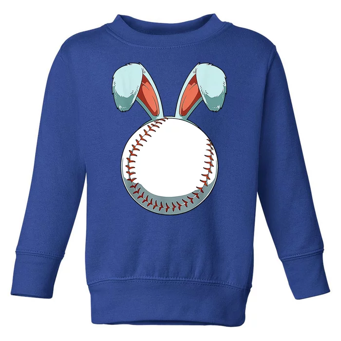 Baseball Bunny Easter Holiday Sport Lover Toddler Sweatshirt