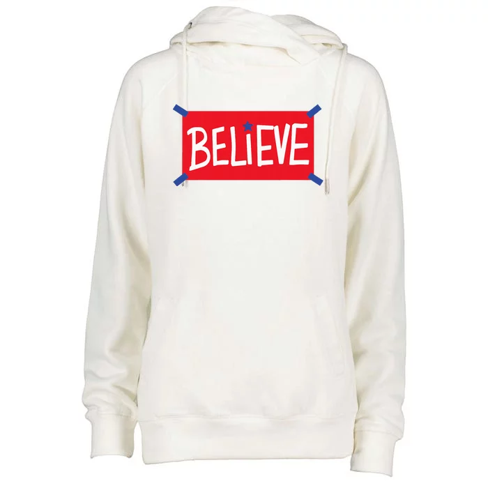 Believe Womens Funnel Neck Pullover Hood