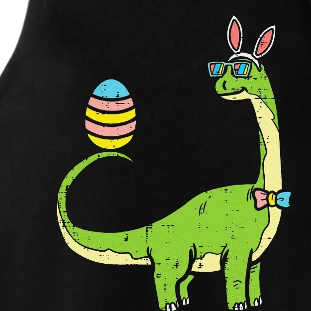 Brontosaurus Bunny Ears Egg Easter Day Dinosaur Dino Ladies Tri-Blend Wicking Tank