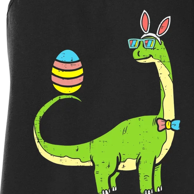 Brontosaurus Bunny Egg Easter Day Dinosaur Dino Boy Women's Racerback Tank