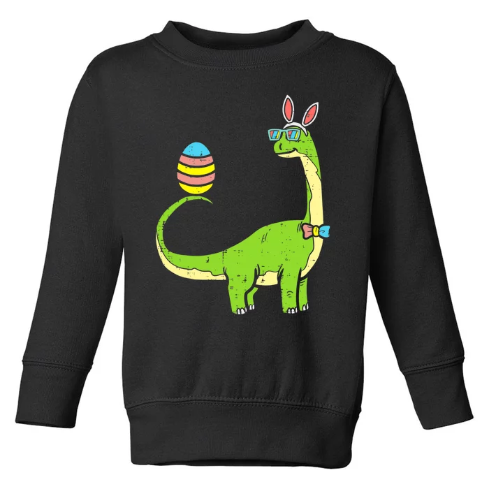 Brontosaurus Bunny Egg Easter Day Dinosaur Dino Boy Toddler Sweatshirt