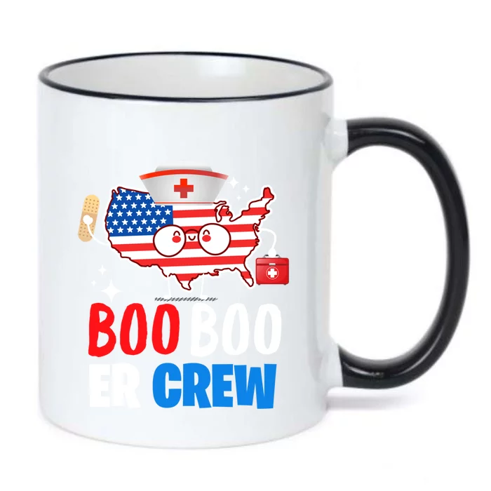 Boo Boo Er Crew American Flag Funny 4th Of July Usa Nurse Great Gift Black Color Changing Mug