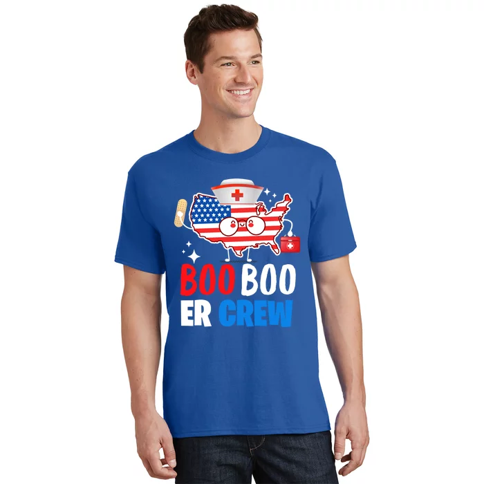 Boo Boo Er Crew American Flag Funny 4th Of July Usa Nurse Great Gift T-Shirt