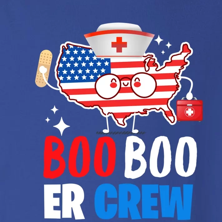 Boo Boo Er Crew American Flag Funny 4th Of July Usa Nurse Great Gift Toddler Long Sleeve Shirt