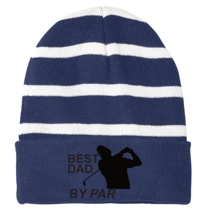 Bestdadbypar Striped Beanie with Solid Band