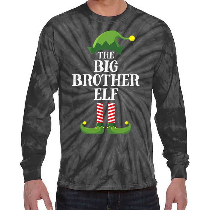 Big Brother Elf Matching Family Group Christmas Party Tie-Dye Long Sleeve Shirt