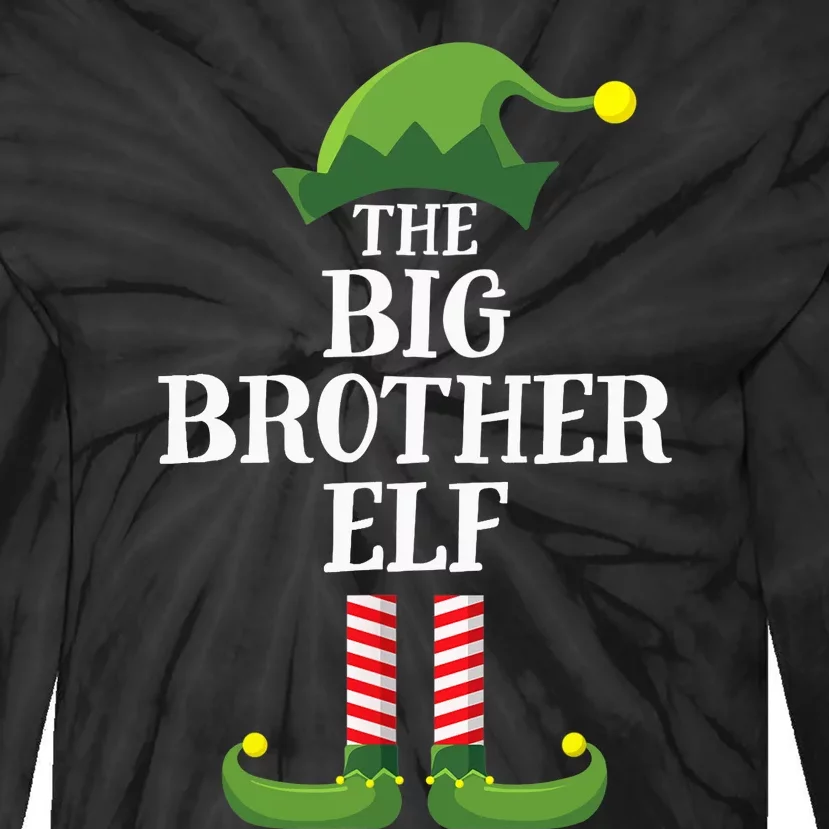 Big Brother Elf Matching Family Group Christmas Party Tie-Dye Long Sleeve Shirt