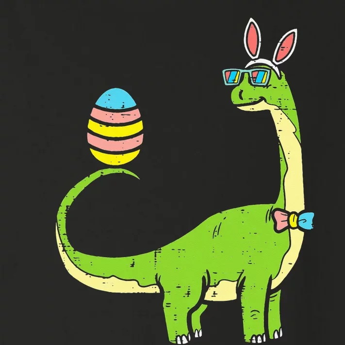 Brontosaurus Bunny Ears Egg Easter Day Dinosaur Toddler Long Sleeve Shirt