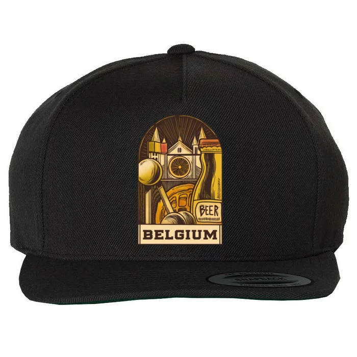 Belgium Beer Europe Wool Snapback Cap