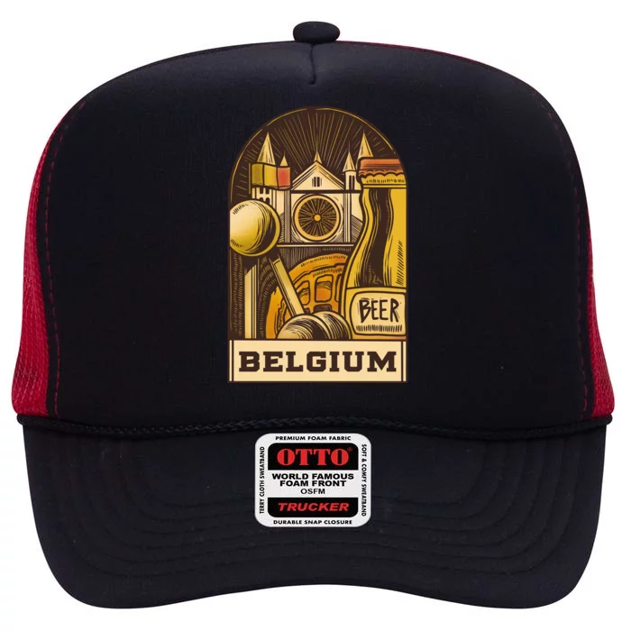 Belgium Beer Europe High Crown Mesh Trucker Hat