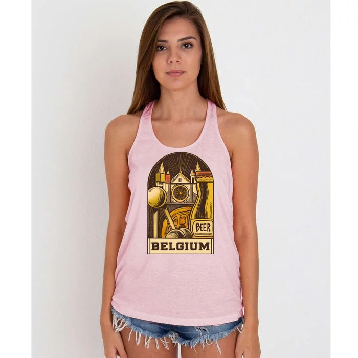 Belgium Beer Europe Women's Knotted Racerback Tank