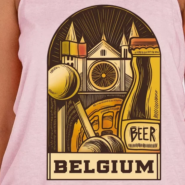 Belgium Beer Europe Women's Knotted Racerback Tank