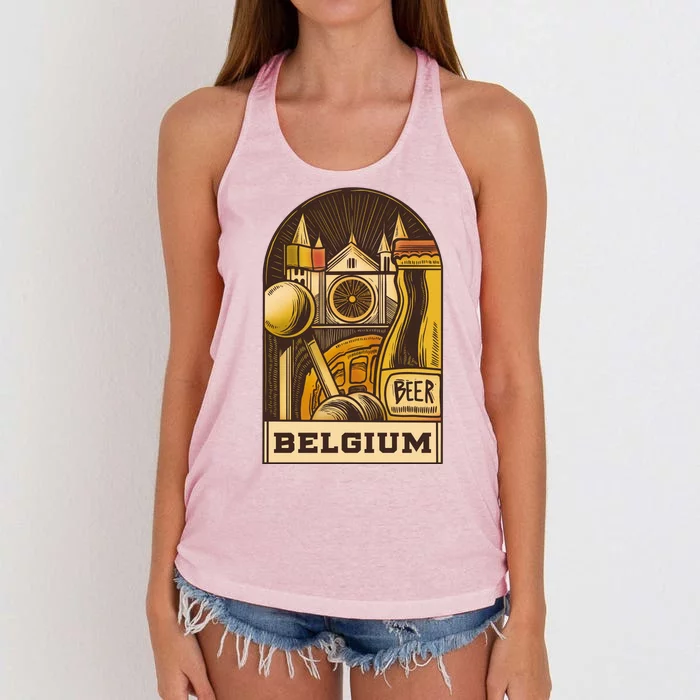 Belgium Beer Europe Women's Knotted Racerback Tank