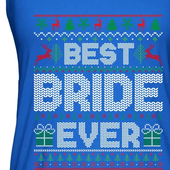 Best Bride Ever Christmas Pajamas Matching Ugly Xmas Holiday Gift Ladies Essential Flowy Tank