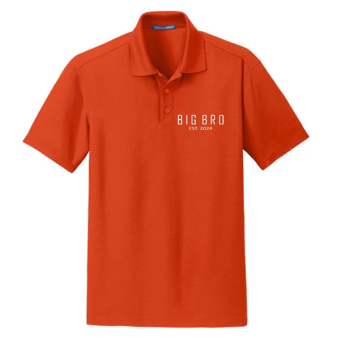 Big Bro Est 2024 Funny First Time Brother Promoted Dry Zone Grid Performance Polo