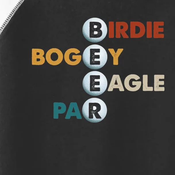 Birdie Bogey Eagle Par Beer Patriotic Golfers Toddler Fine Jersey T-Shirt