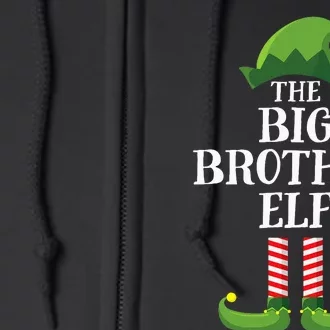 Big Brother Elf Matching Family Group Christmas Party Pyjamas Full Zip Hoodie