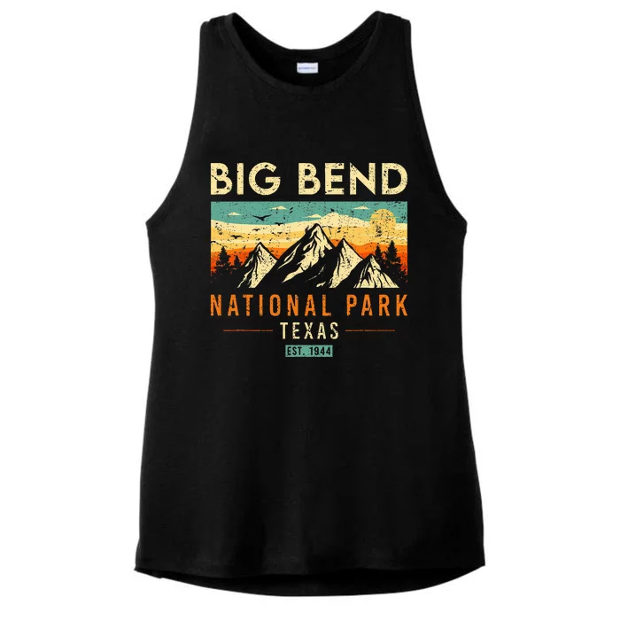 Big Bend Est. 1944 Retro Texas National Park Ladies Tri-Blend Wicking Tank