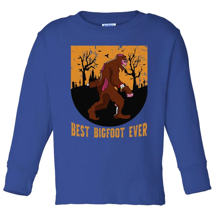 Best Bigfoot Ever Best Halloween Bigfoot Costume Gift Cute Toddler Long Sleeve Shirt