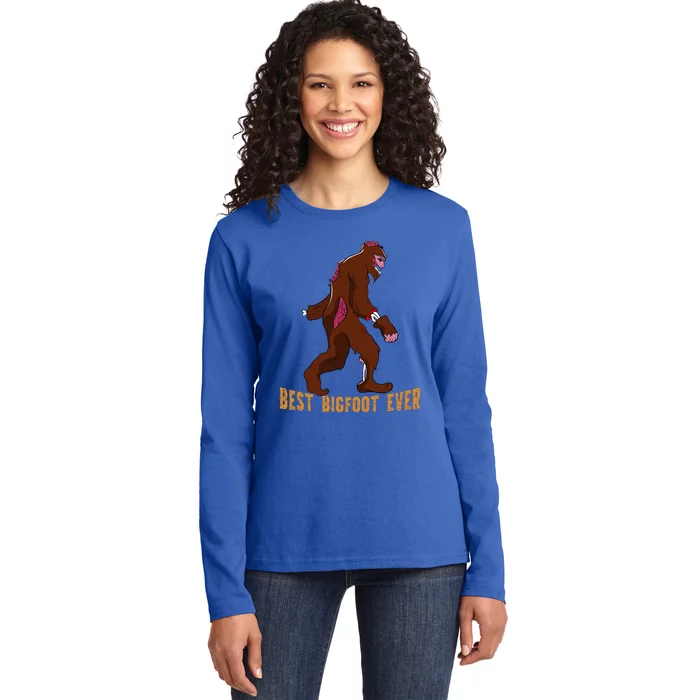 Best Bigfoot Ever Best Halloween Bigfoot Costume Gift Funny Ladies Long Sleeve Shirt