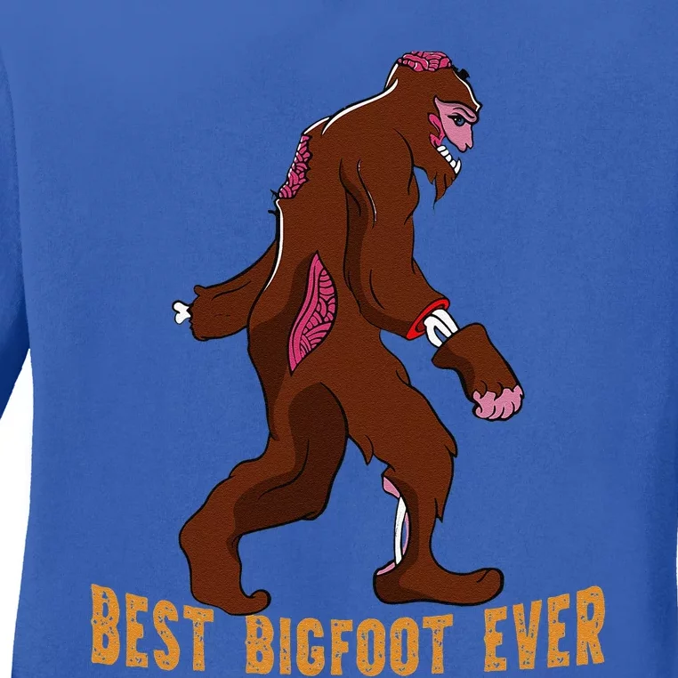 Best Bigfoot Ever Best Halloween Bigfoot Costume Gift Funny Ladies Long Sleeve Shirt