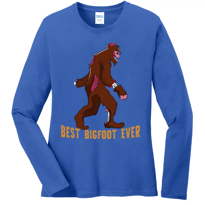 Best Bigfoot Ever Best Halloween Bigfoot Costume Gift Funny Ladies Long Sleeve Shirt