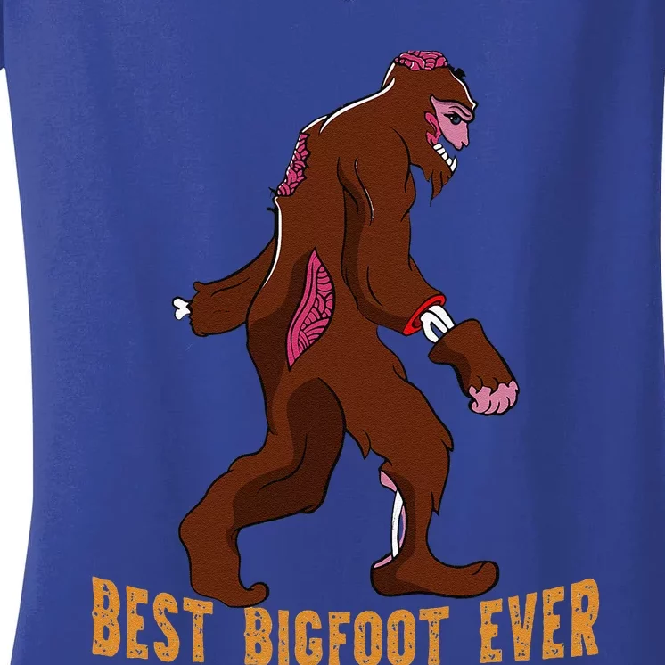 Best Bigfoot Ever Best Halloween Bigfoot Costume Gift Funny Women's V-Neck T-Shirt