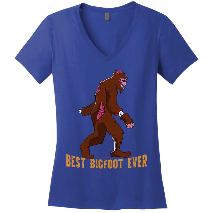 Best Bigfoot Ever Best Halloween Bigfoot Costume Gift Funny Women's V-Neck T-Shirt