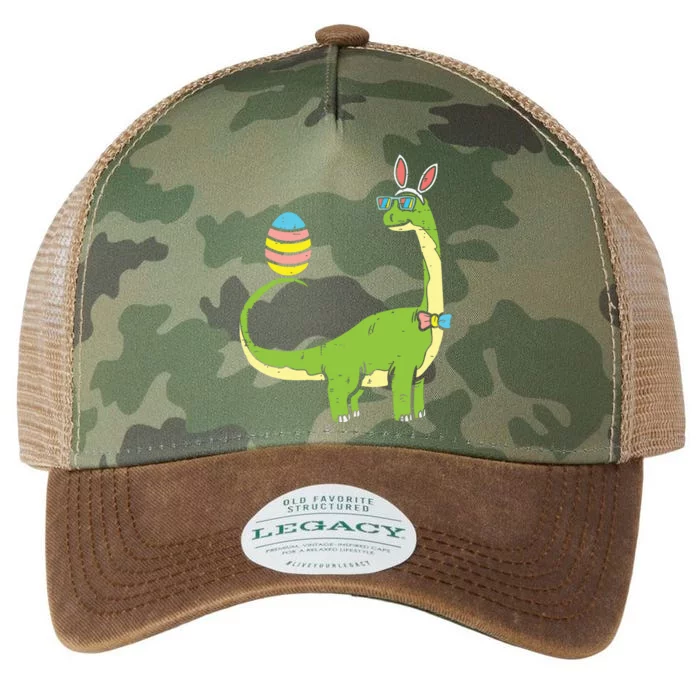 Brontosaurus Bunny Ears Egg Easter Day Dinosaur Dino Legacy Tie Dye Trucker Hat