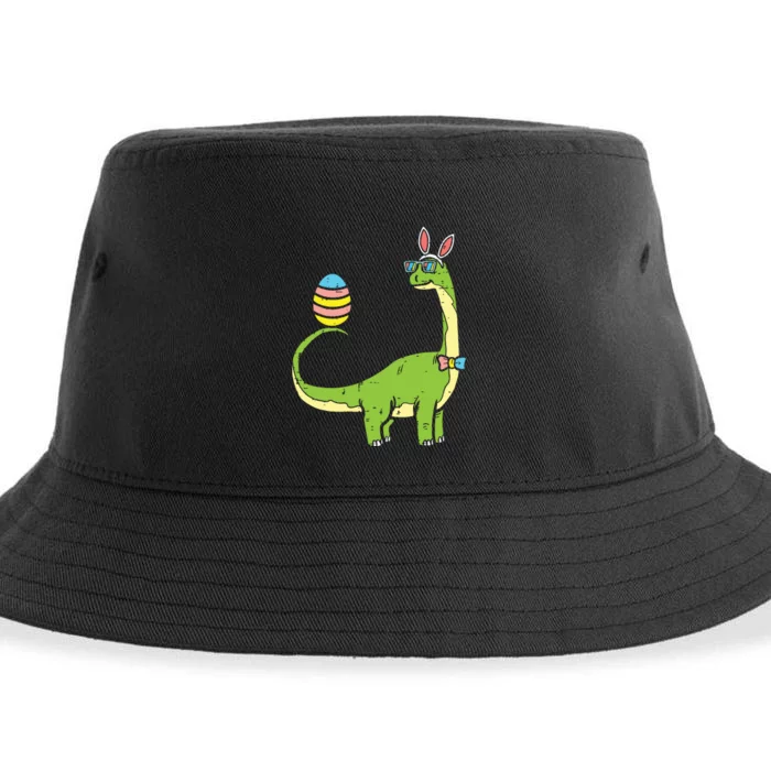 Brontosaurus Bunny Ears Egg Easter Day Dinosaur Dino Sustainable Bucket Hat