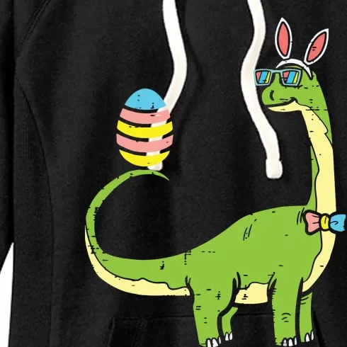 Brontosaurus Bunny Ears Egg Easter Day Dinosaur Dino Women's Fleece Hoodie