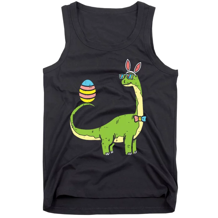 Brontosaurus Bunny Ears Egg Easter Day Dinosaur Dino Tank Top