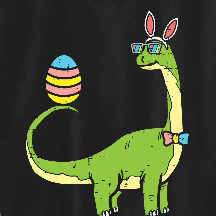 Brontosaurus Bunny Ears Egg Easter Day Dinosaur Dino Kids Sweatshirt