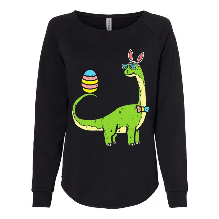 Brontosaurus Bunny Ears Egg Easter Day Dinosaur Womens California Wash Sweatshirt