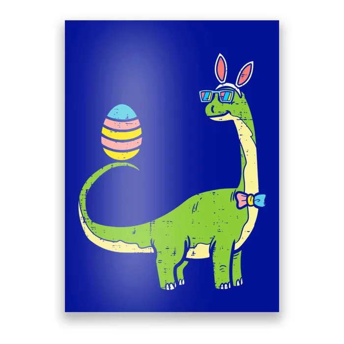 Brontosaurus Bunny Ears Egg Easter Day Dinosaur Dino Gift Poster