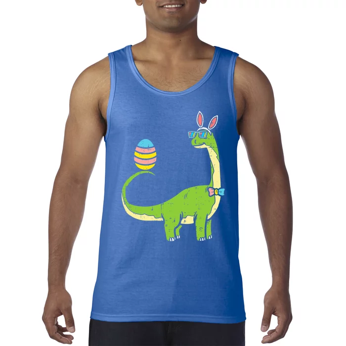 Brontosaurus Bunny Ears Egg Easter Day Dinosaur Dino Gift Tank Top