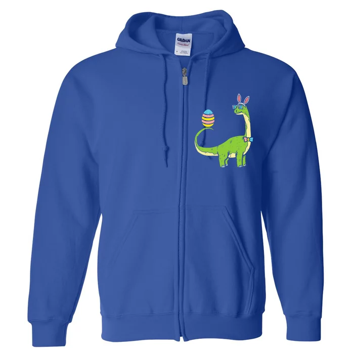 Brontosaurus Bunny Ears Egg Easter Day Dinosaur Dino Gift Full Zip Hoodie