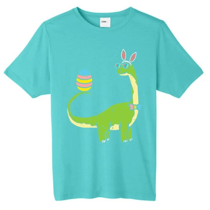 Brontosaurus Bunny Ears Egg Easter Day Dinosaur Dino Gift ChromaSoft Performance T-Shirt