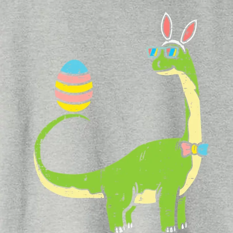 Brontosaurus Bunny Ears Egg Easter Day Dinosaur Dino Gift Women's Crop Top Tee