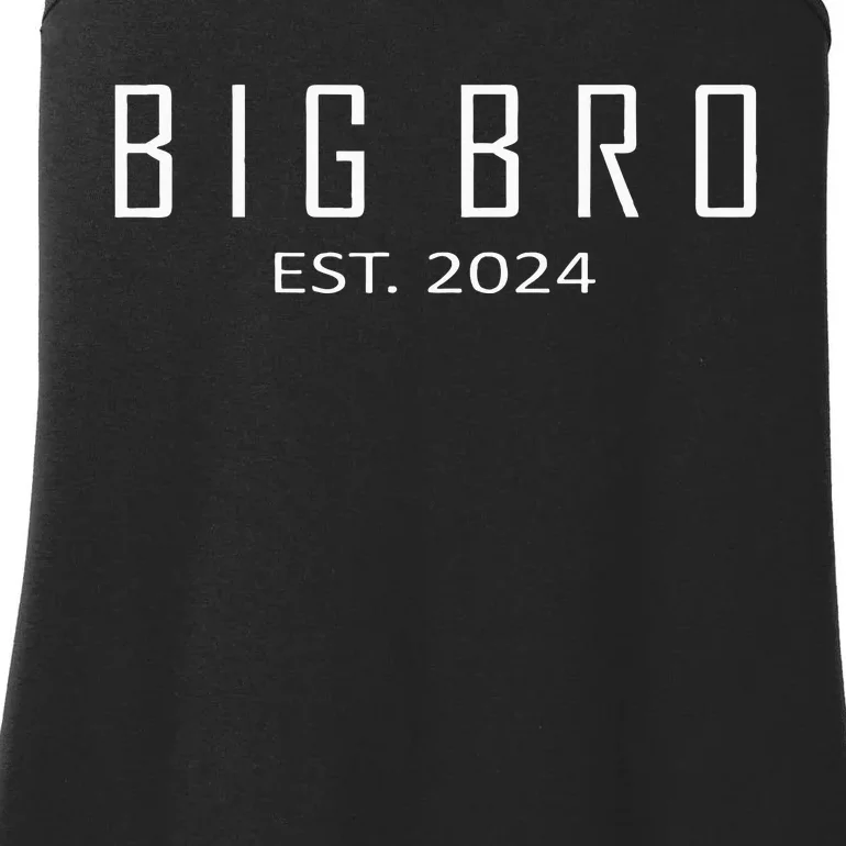 Big Bro Est 2024 Funny First Time Brother Promoted Ladies Essential Tank