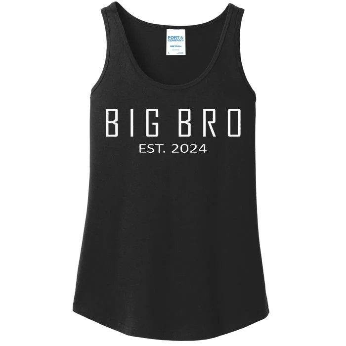 Big Bro Est 2024 Funny First Time Brother Promoted Ladies Essential Tank