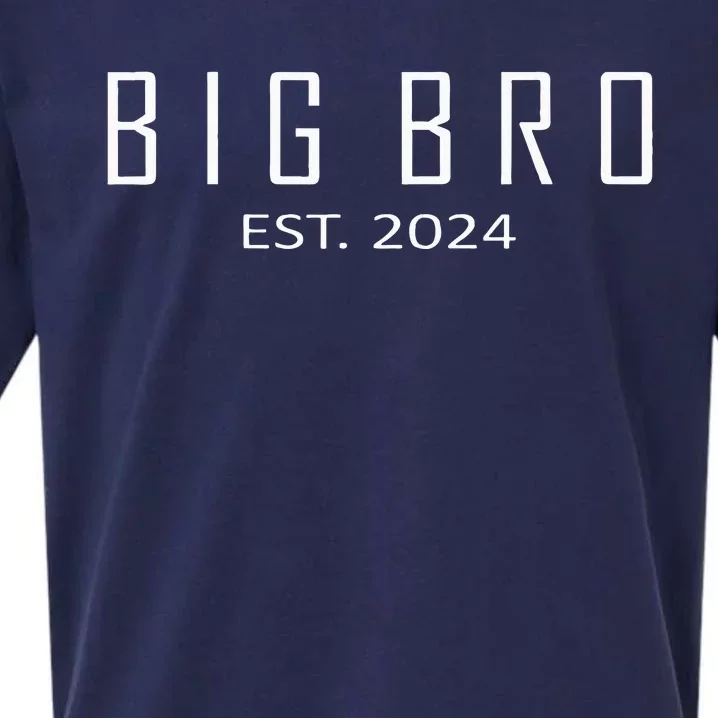 Big Bro Est 2024 Funny First Time Brother Promoted Sueded Cloud Jersey T-Shirt