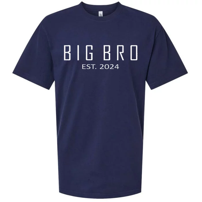 Big Bro Est 2024 Funny First Time Brother Promoted Sueded Cloud Jersey T-Shirt