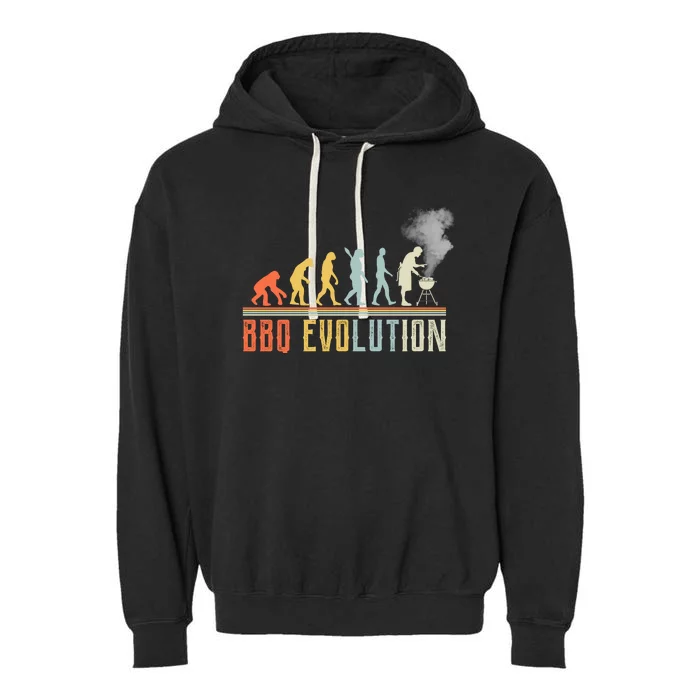 BBQ Barbecue Evolution Retro Vintage Garment-Dyed Fleece Hoodie