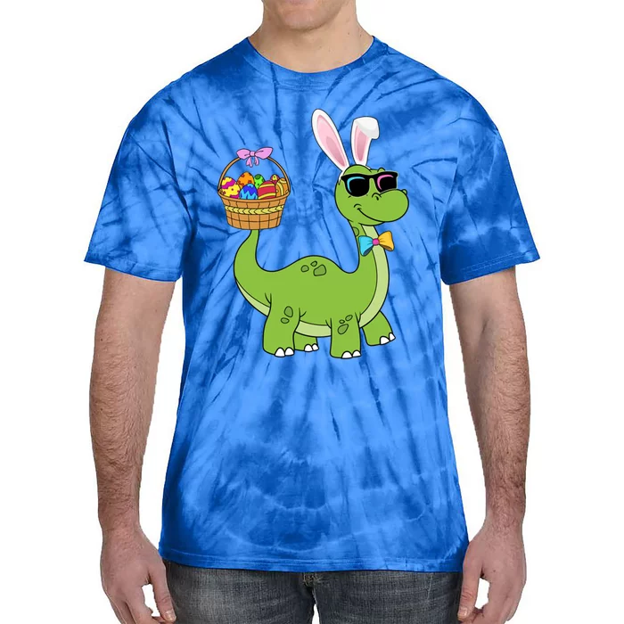 Brontosaurus Bunny Ears Egg Easter Day Dinosaur Dino Cute Gift Tie-Dye T-Shirt