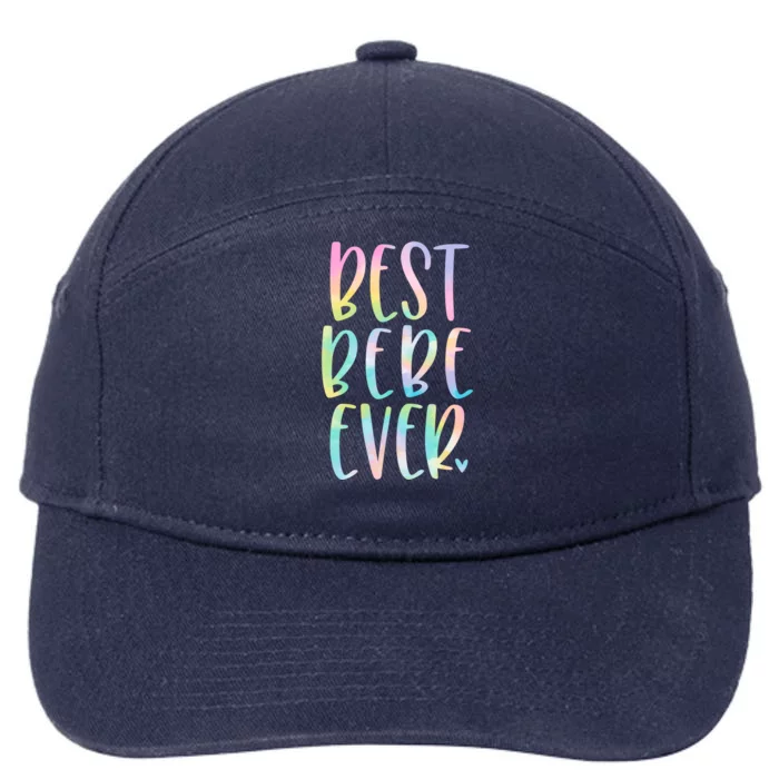 Best Bebe Ever Funny Gift Mother's Day Tie Dye Gift 7-Panel Snapback Hat