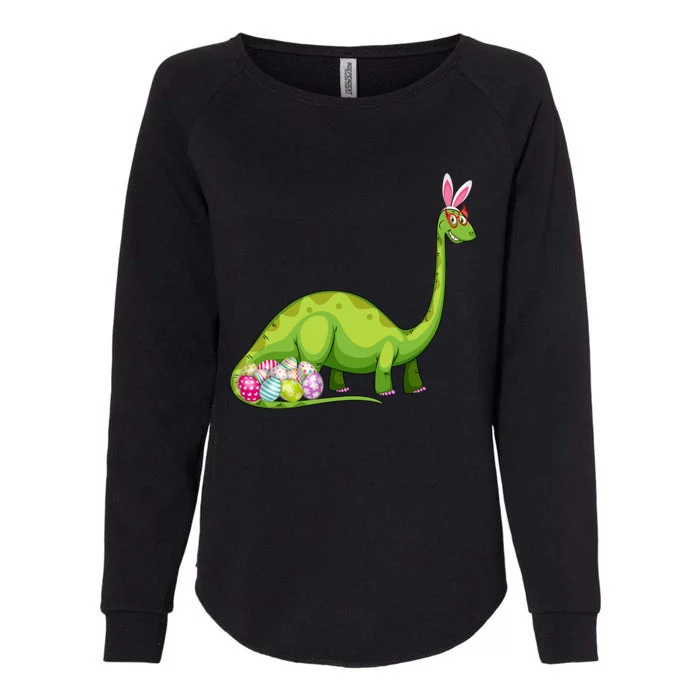 Brontosaurus Bunny Ears Egg Easter Day Dinosaur Dino Gift Womens California Wash Sweatshirt