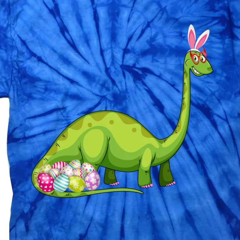 Brontosaurus Bunny Ears Egg Easter Day Dinosaur Dino Gift Tie-Dye T-Shirt