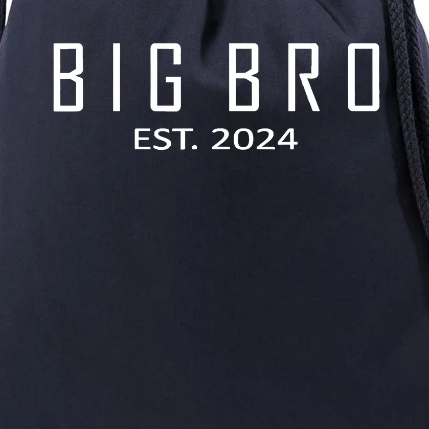 Big Bro Est 2024 Funny First Time Brother Promoted Drawstring Bag