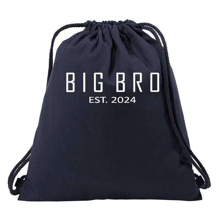 Big Bro Est 2024 Funny First Time Brother Promoted Drawstring Bag